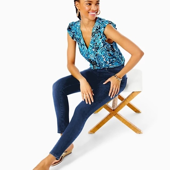 LILLY PULITZER Eagan High Rise Skinny Jean Sz 8 - Picture 1 of 5